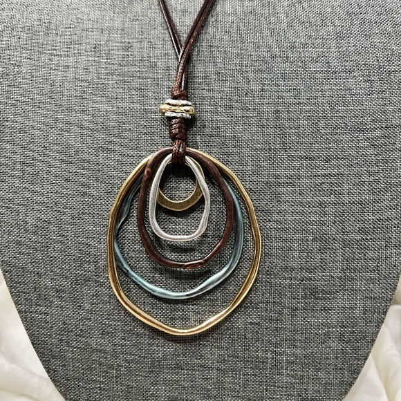 Fashion Jewelry BoHo Style Geometric Circles Plated in Gold, Silver, Blue & Brn. - Picture 7 of 11